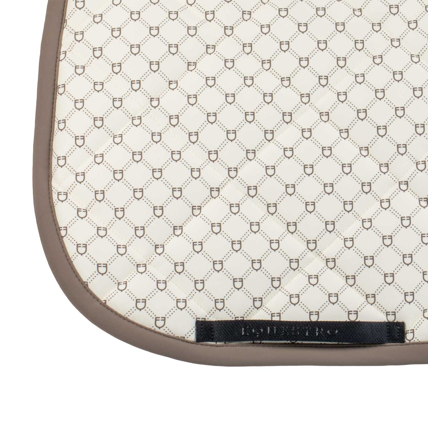 Almohadilla de montar con monograma de doma Equestro - Antique White (11-0105)/Walnut