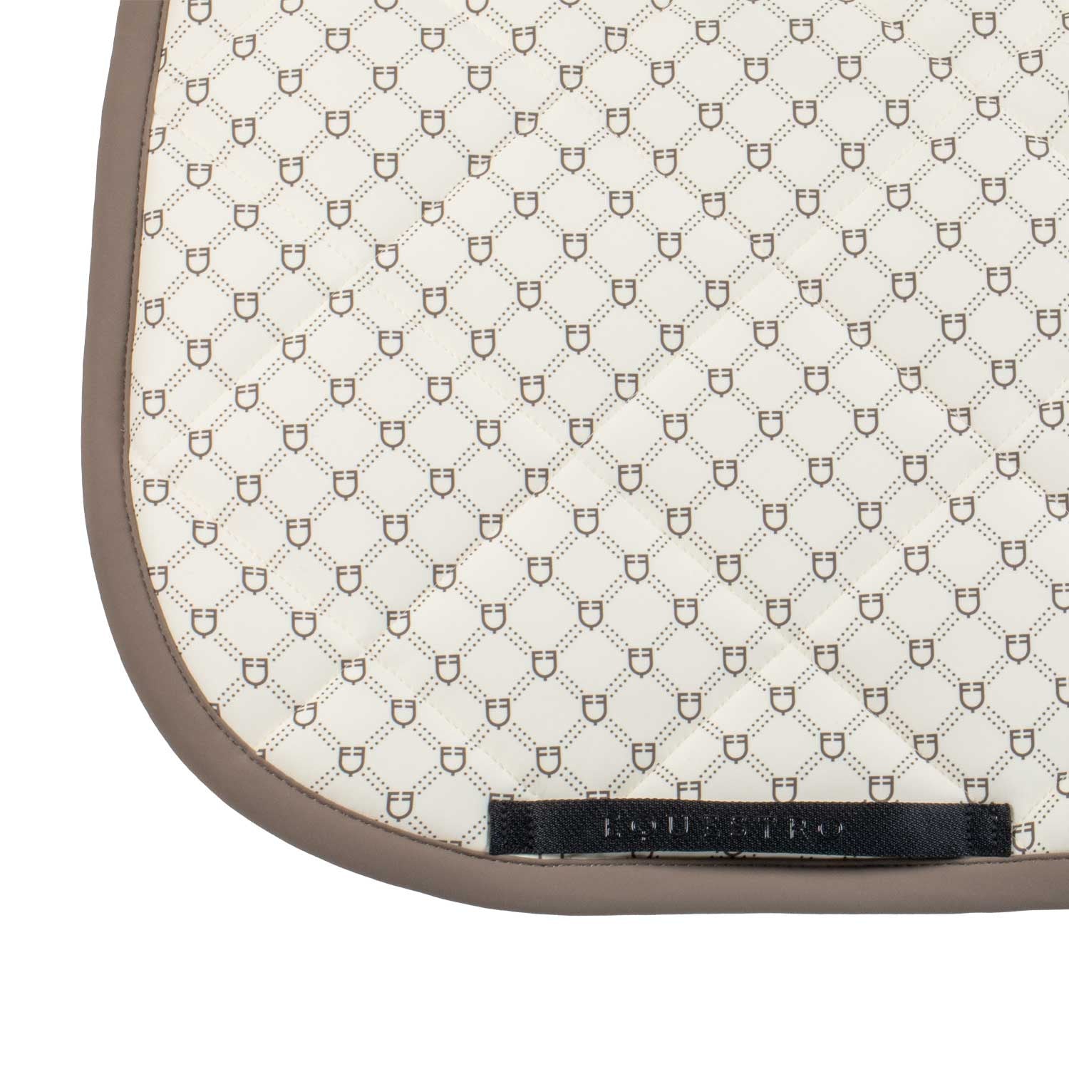 Almohadilla de montar con monograma de doma Equestro - Antique White (11-0105)/Walnut