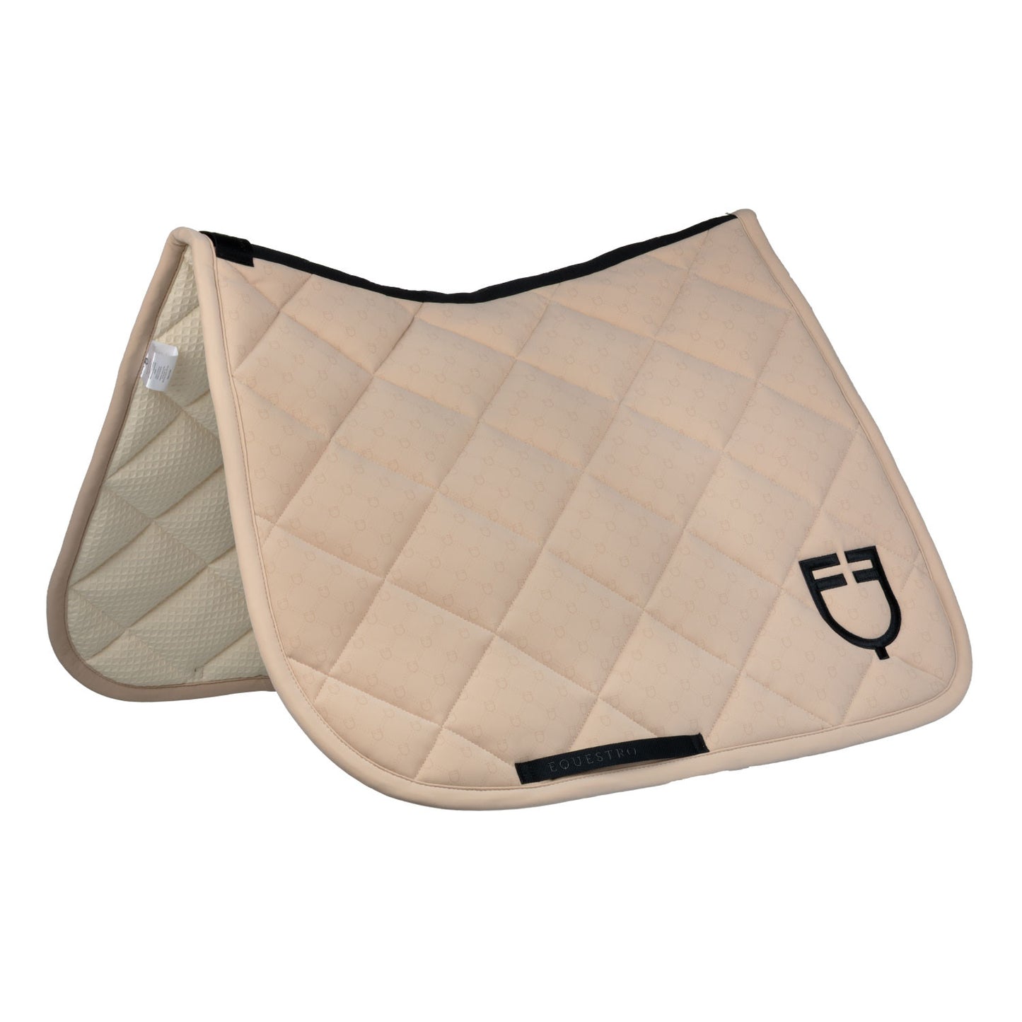 Almohadilla de montar con monograma de doma Equestro - Oxford Tan (15-1306)/Black