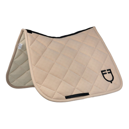 Almohadilla de montar con monograma de doma Equestro - Oxford Tan (15-1306)/Black