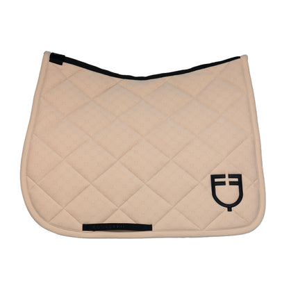 Almohadilla de montar con monograma de doma Equestro - Oxford Tan (15-1306)/Black