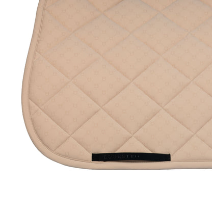 Almohadilla de montar con monograma de doma Equestro - Oxford Tan (15-1306)/Black
