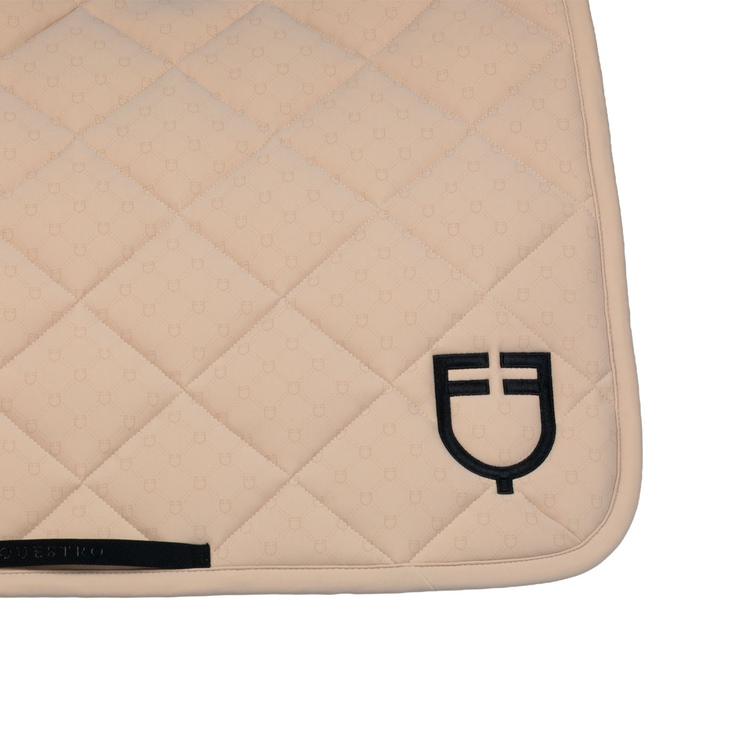 Almohadilla de montar con monograma de doma Equestro - Oxford Tan (15-1306)/Black