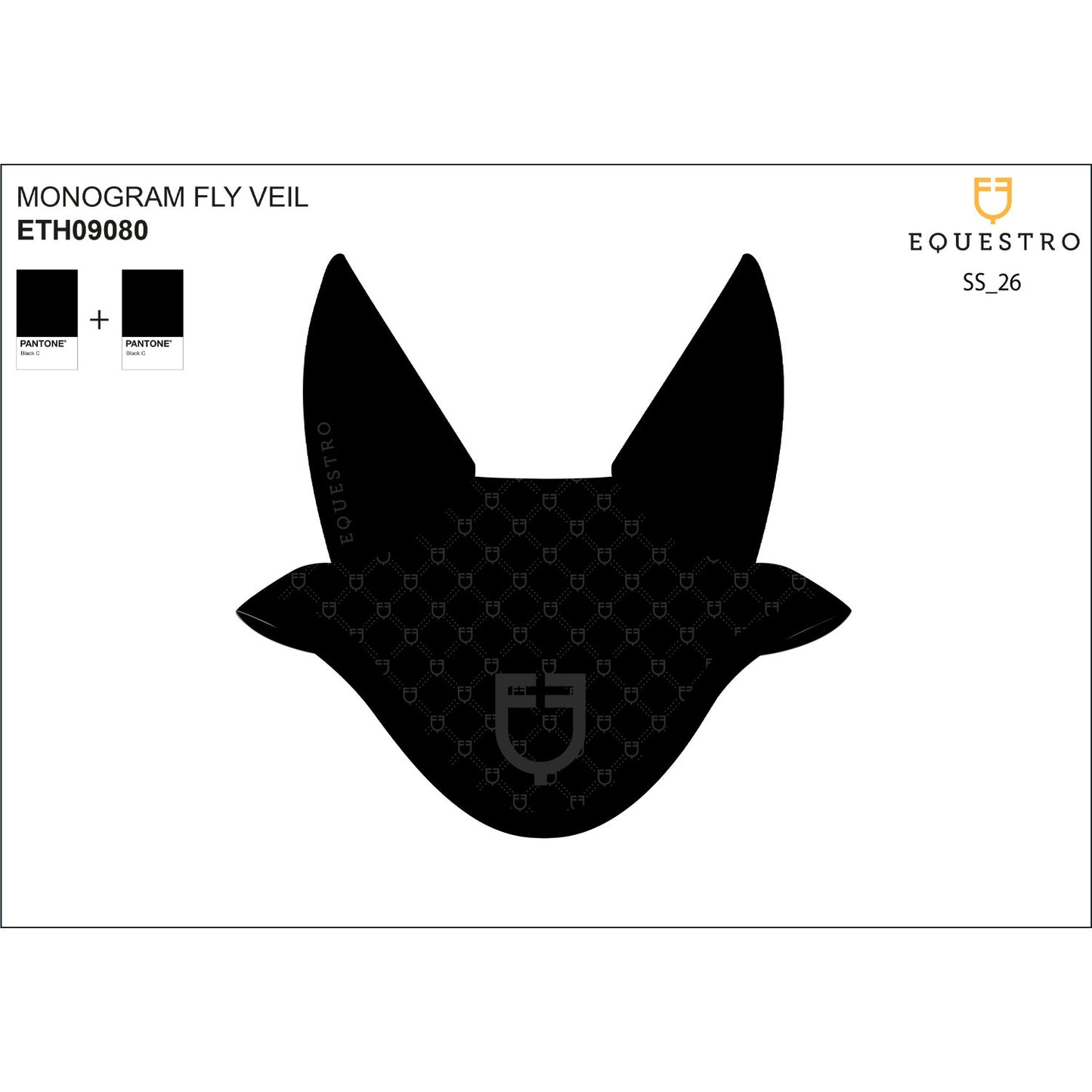 Velo antimoscas con estampado de monograma Equestro - Black/Black