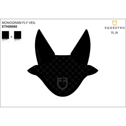 Velo antimoscas con estampado de monograma Equestro - Black/Black