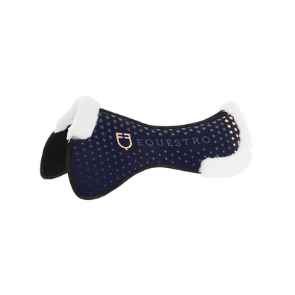 Compensador de silla Ecowool transpirable con grip Equestro - Azul marino