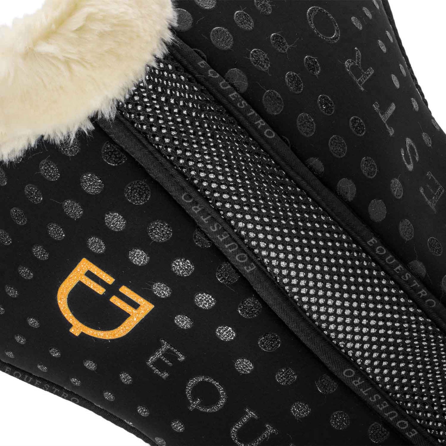 Compensador de silla en memory foam con grip y lana sintética Equestro - Negro
