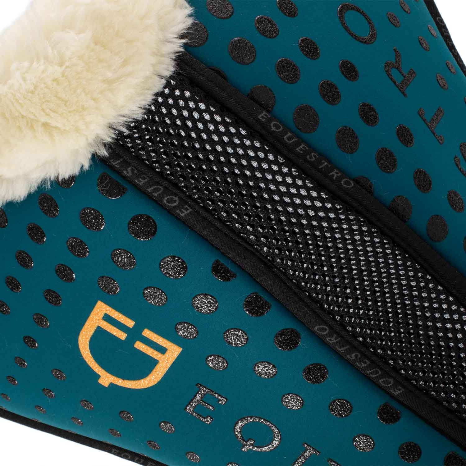 Compensador de silla en memory foam con grip y lana sintética Equestro - Petróleo