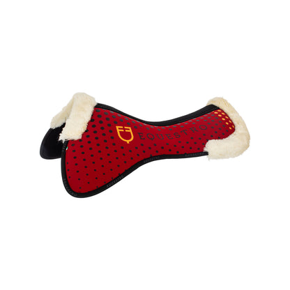 Compensador de silla en memory foam con grip y lana sintética Equestro - Rojo