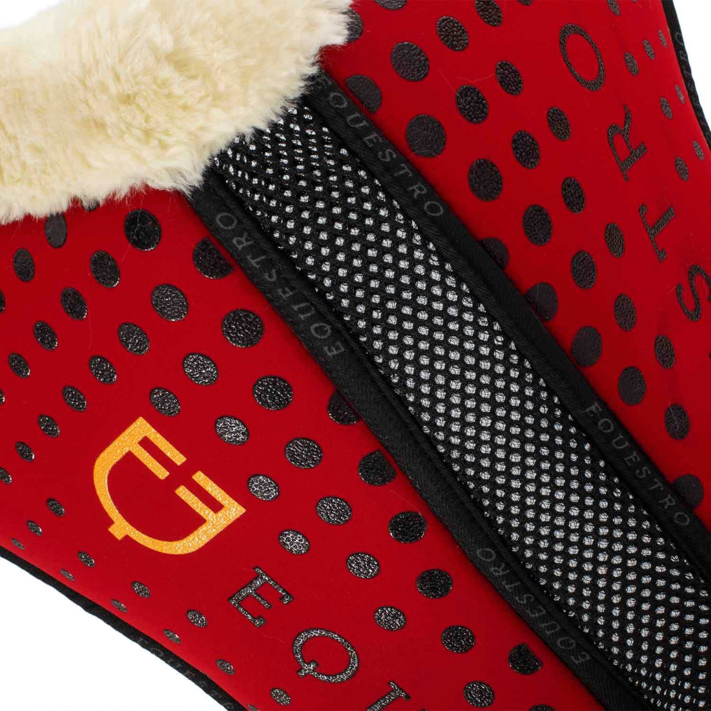 Compensador de silla en memory foam con grip y lana sintética Equestro - Rojo