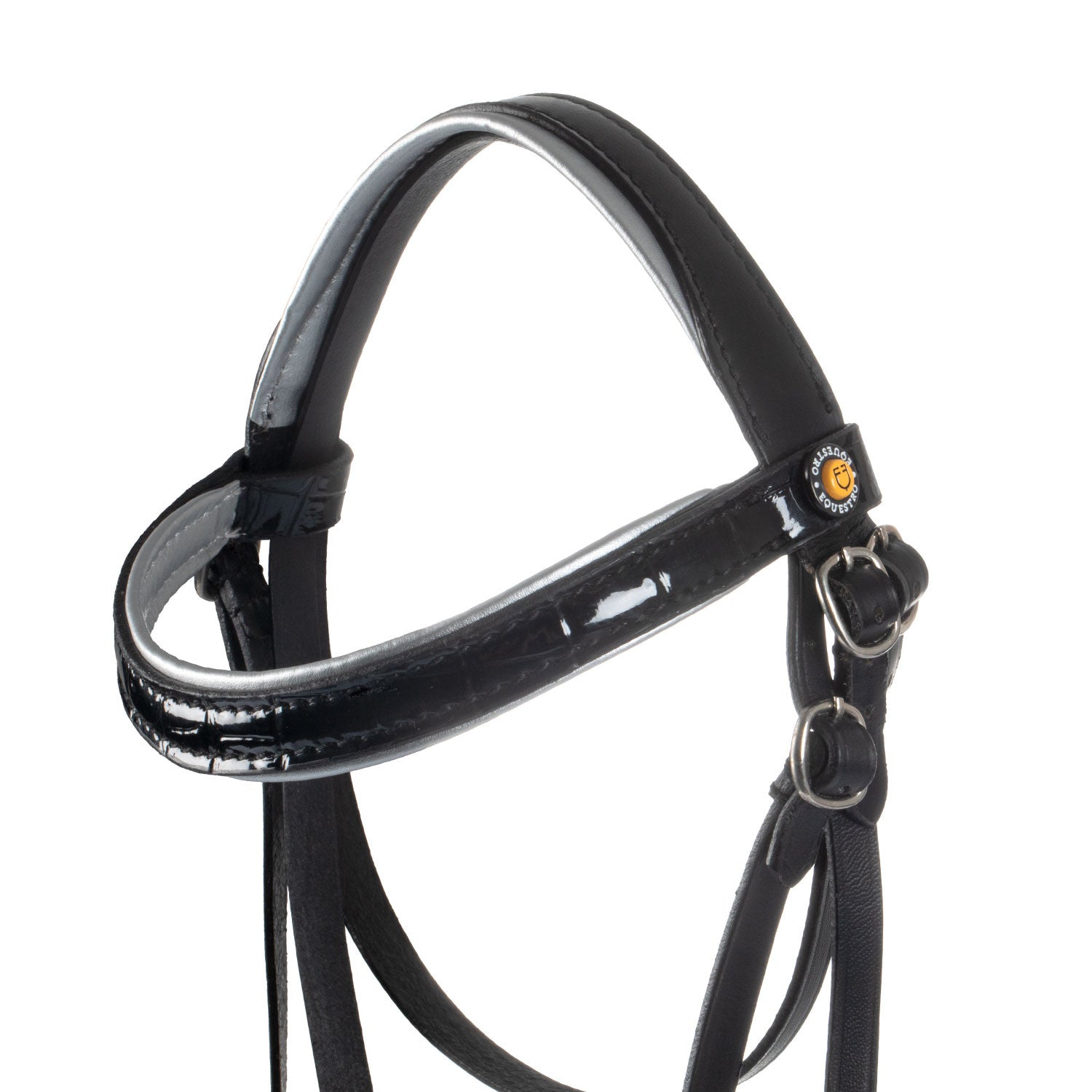 Brida para hobby horse cuero brillante Equestro - Negro