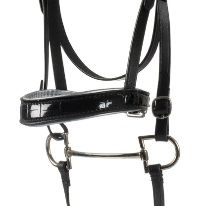 Brida para hobby horse cuero brillante Equestro - Negro