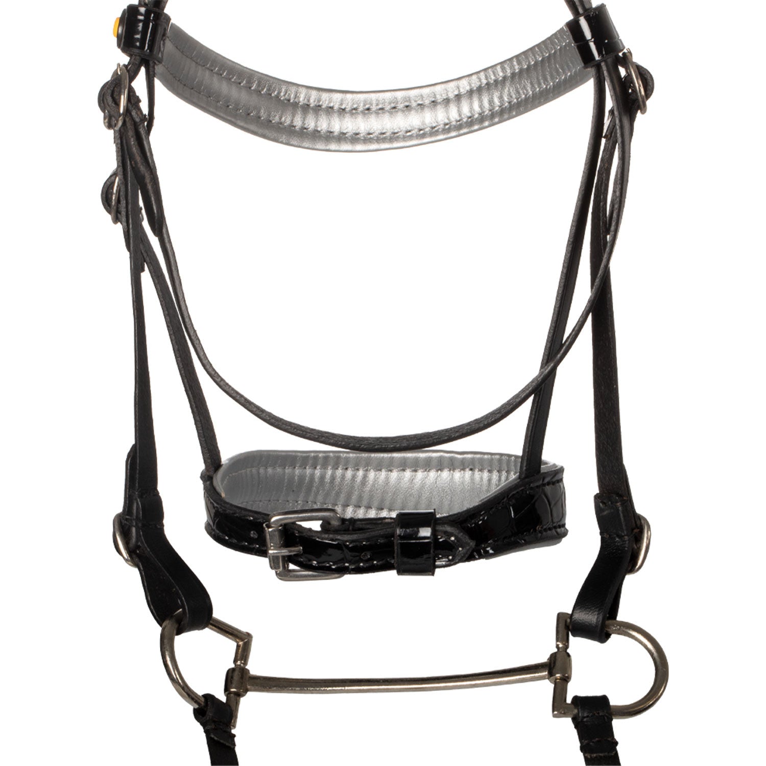 Brida para hobby horse cuero brillante Equestro - Negro