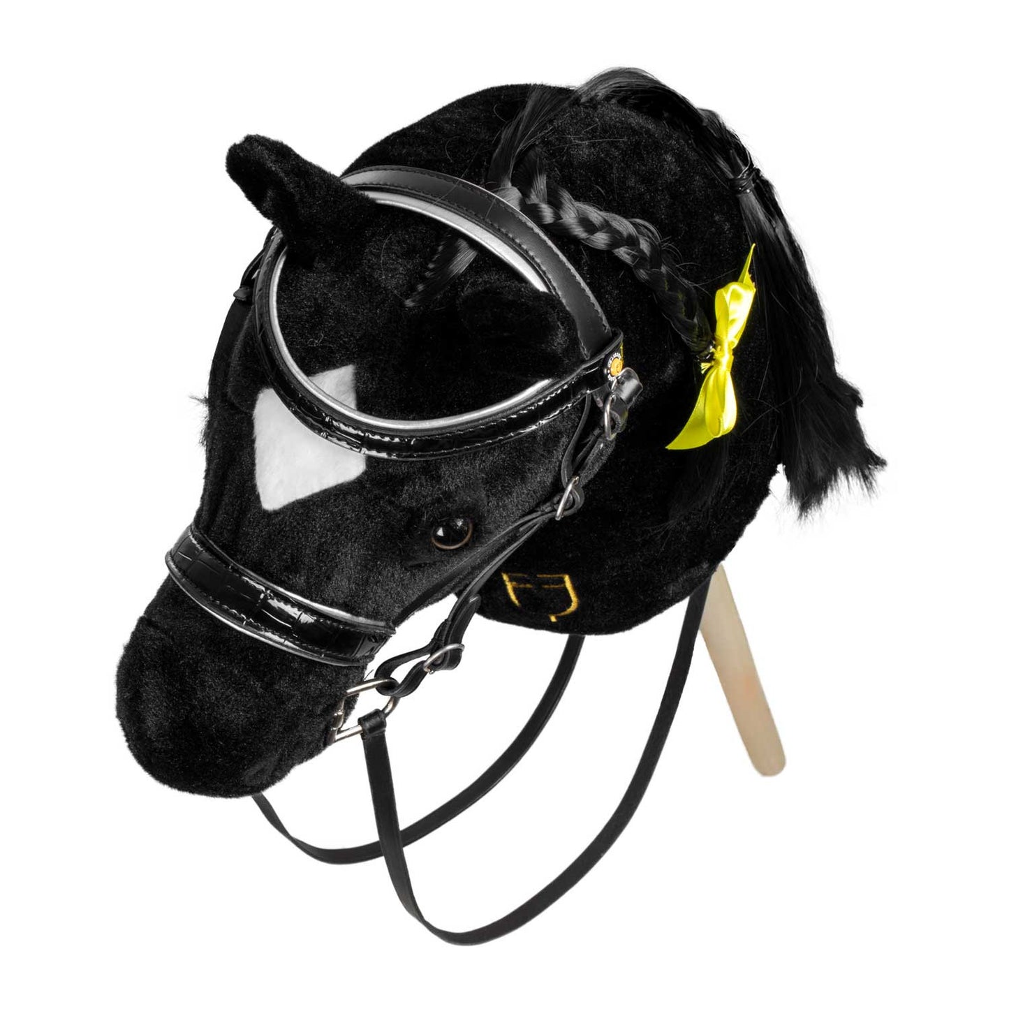 Brida para hobby horse cuero brillante Equestro - Negro