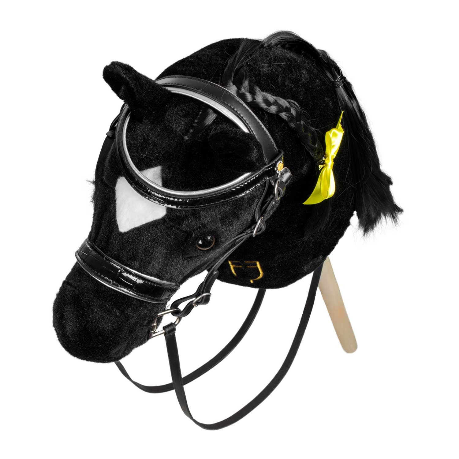 Brida para hobby horse cuero brillante Equestro - Negro