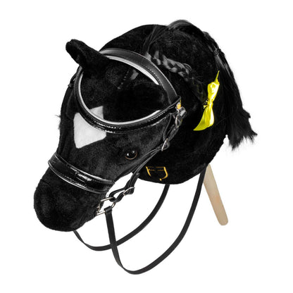 Brida para hobby horse cuero brillante Equestro - Negro