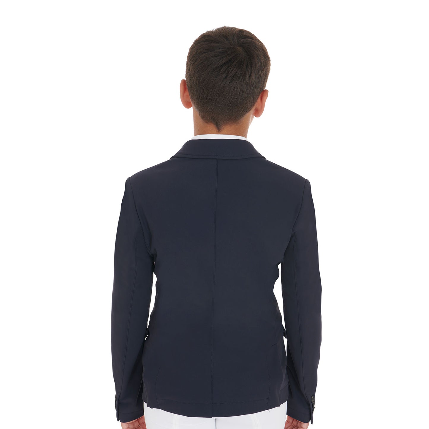 Chaqueta de niños de concurso tres botones Equestro - Navy Blazer