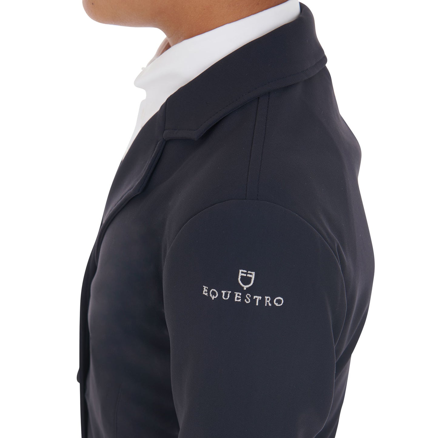 Chaqueta de niños de concurso tres botones Equestro - Navy Blazer