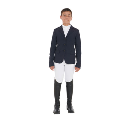 Chaqueta de niños de concurso tres botones Equestro - Navy Blazer