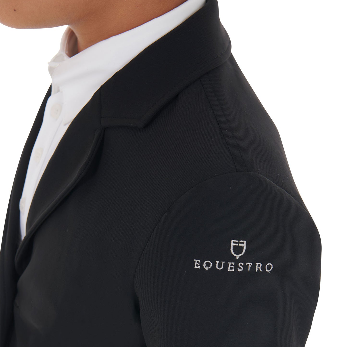 Chaqueta de niños de concurso tres botones Equestro - Negro