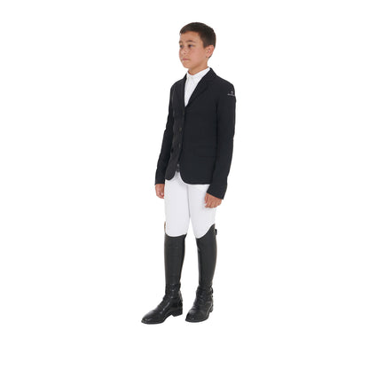Chaqueta de niños de concurso tres botones Equestro - Negro