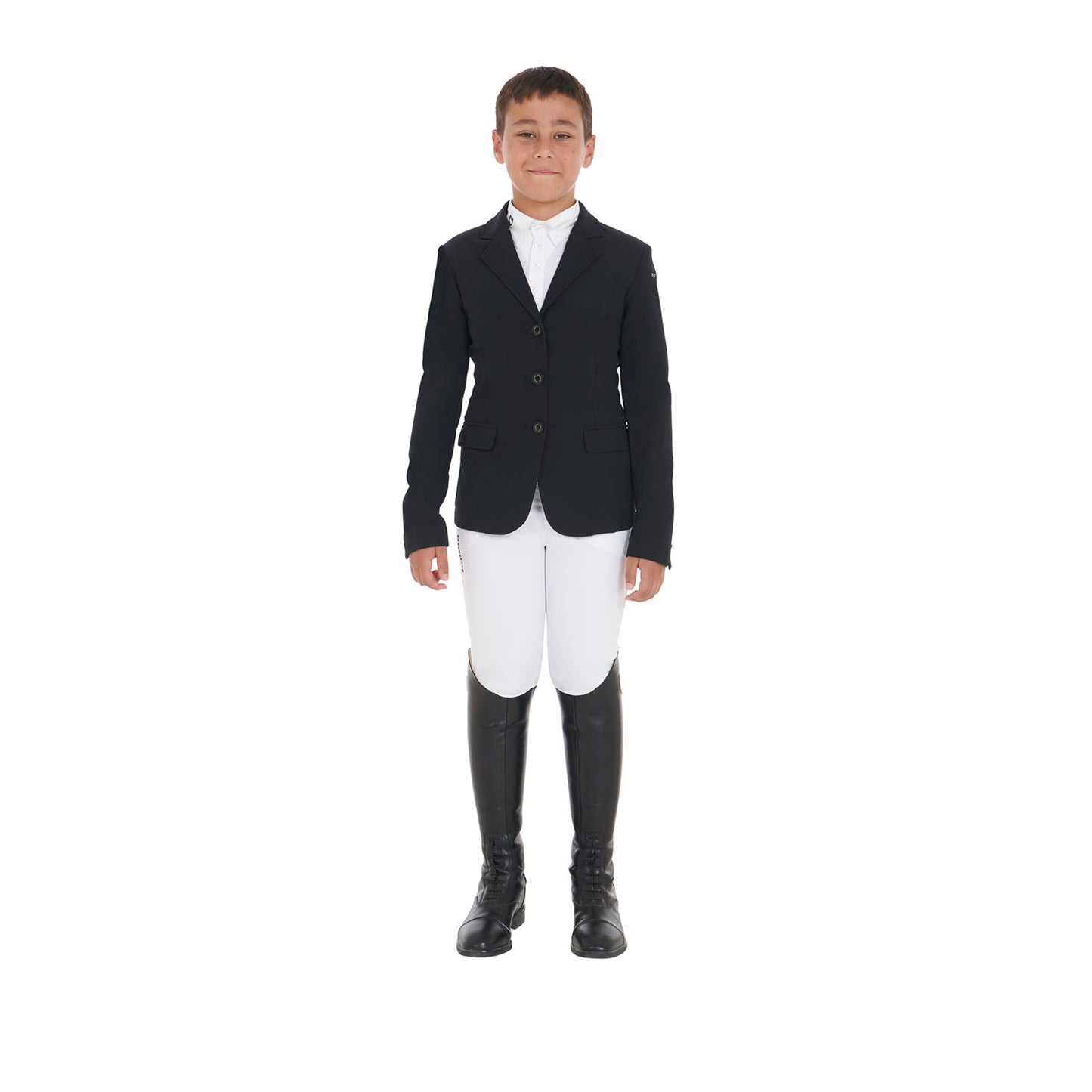 Chaqueta de niños de concurso tres botones Equestro - Negro