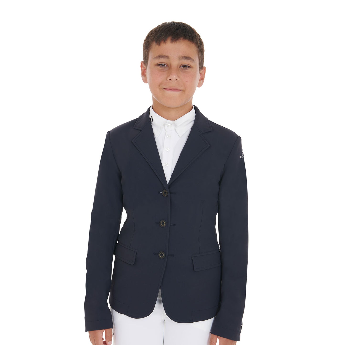Chaqueta de niños de concurso tres botones Equestro - Azul marino