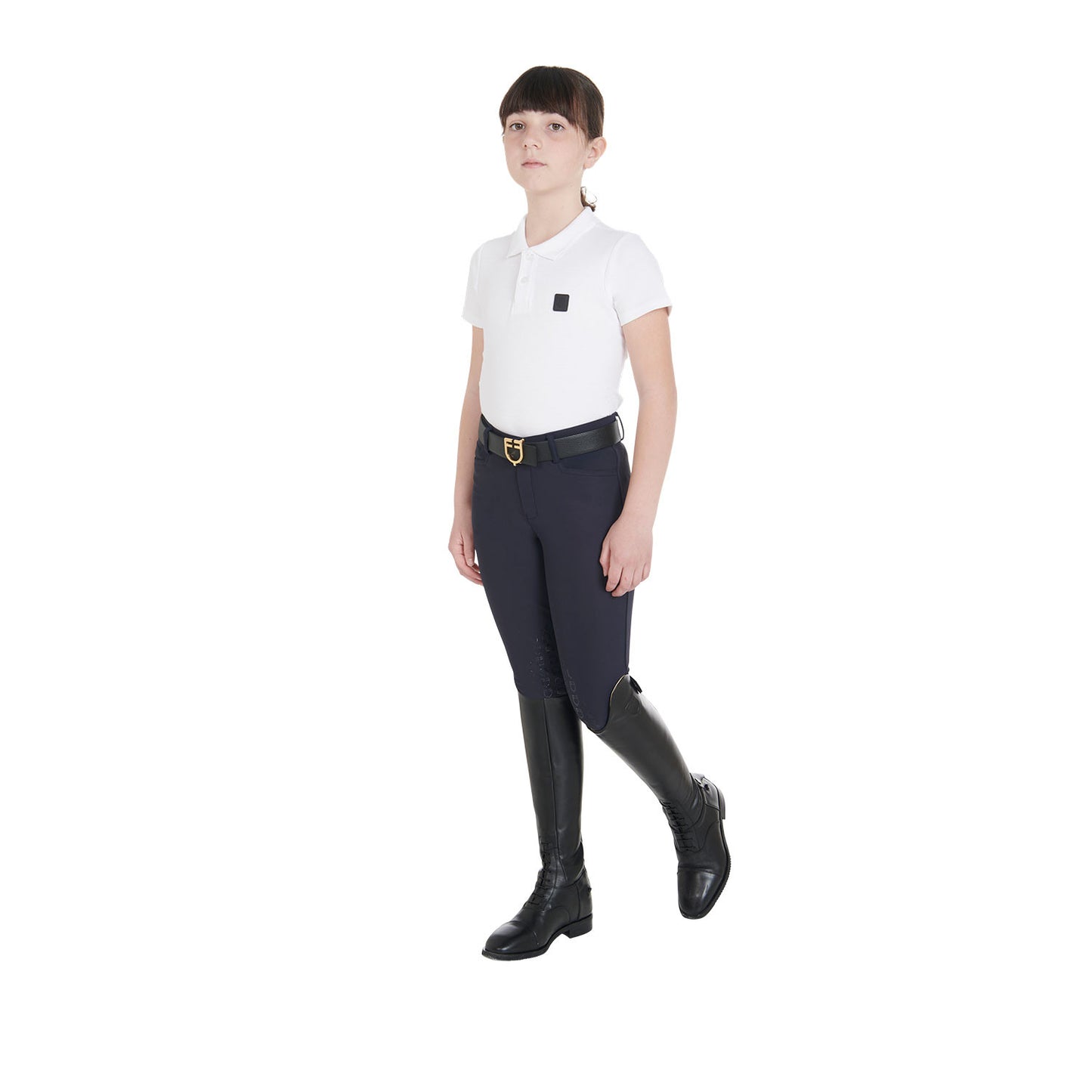 Pantalones unisex infantiles slim fit Equestro - Azul marino