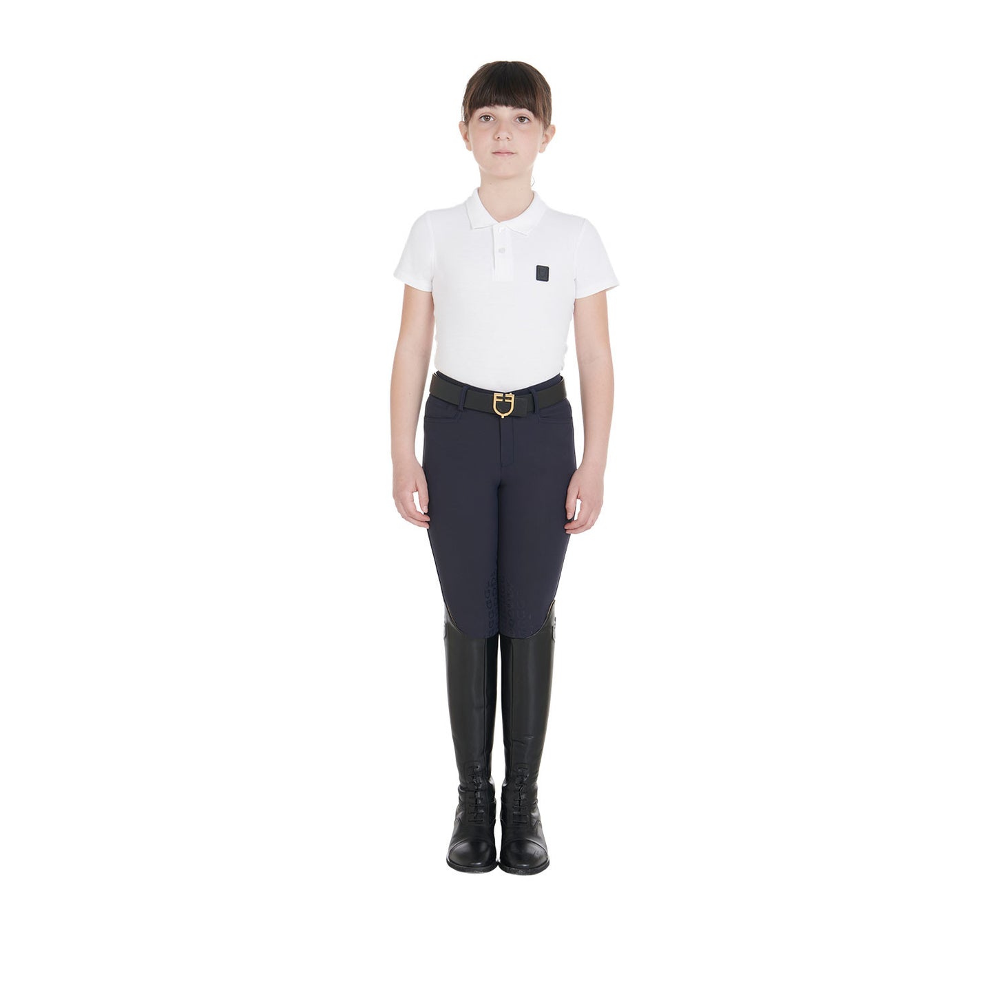 Pantalones unisex infantiles slim fit Equestro - Azul marino