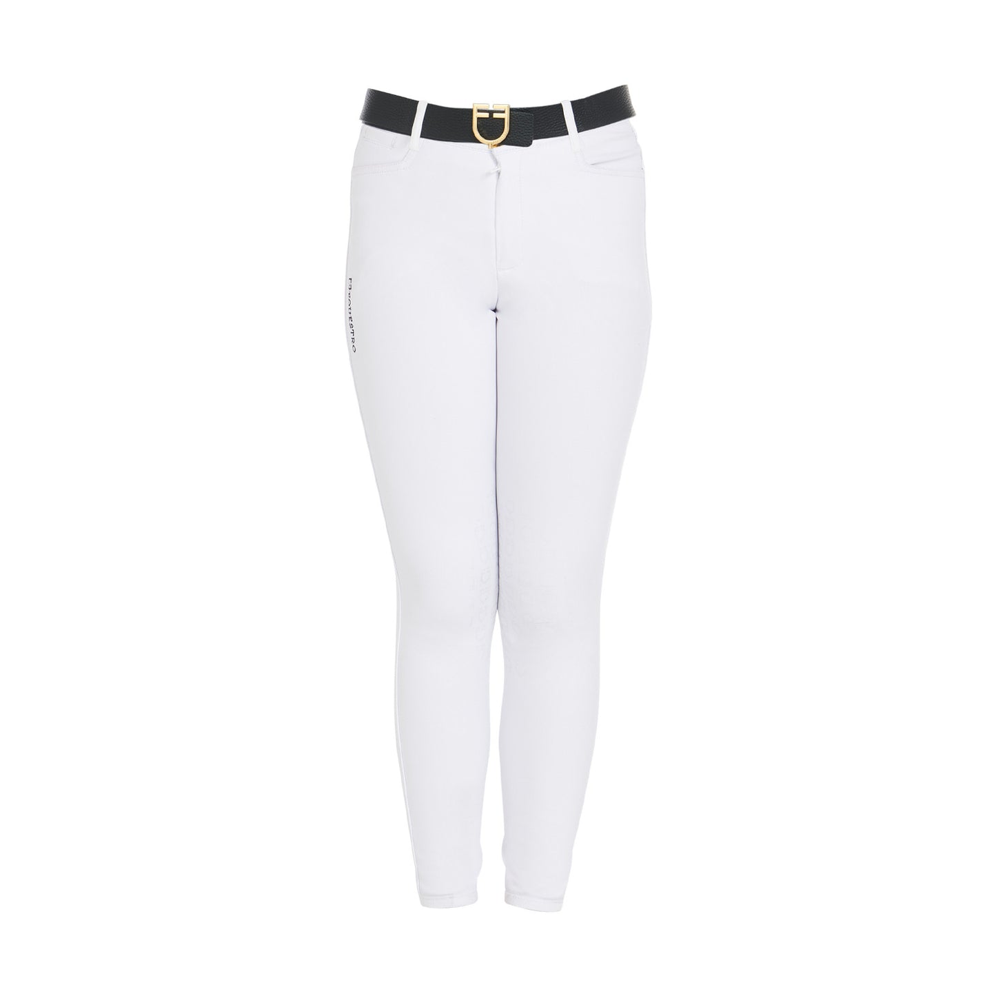 Pantalones unisex infantiles slim fit Equestro - Blanco