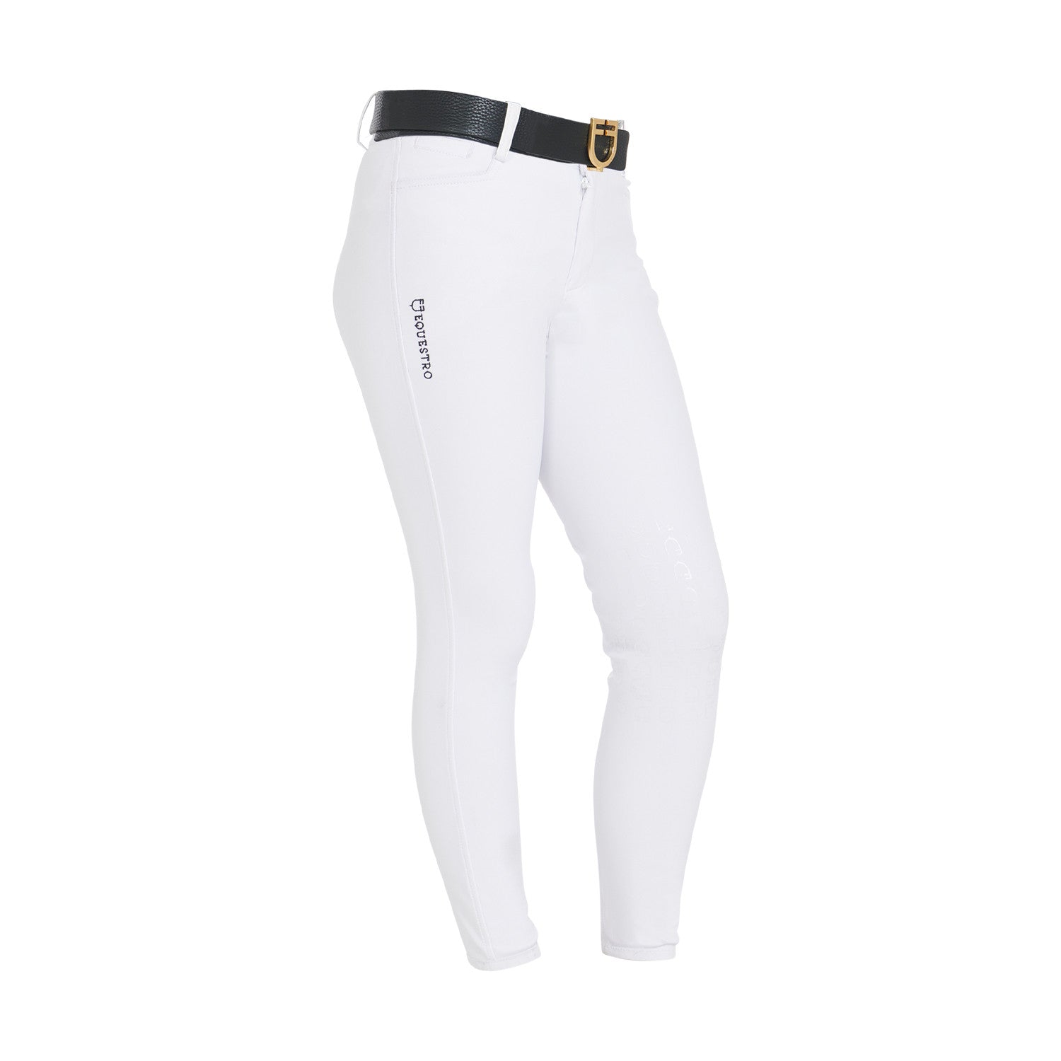 Pantalones unisex infantiles slim fit Equestro - Blanco
