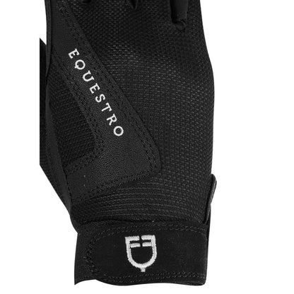 Guantes infantiles de tejido técnico Equestro - Negro