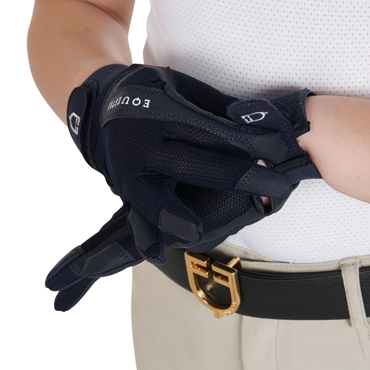 Guantes infantiles de tejido técnico Equestro - Azul marino