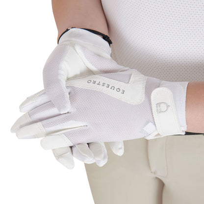 Guantes infantiles de tejido técnico Equestro - Blanco
