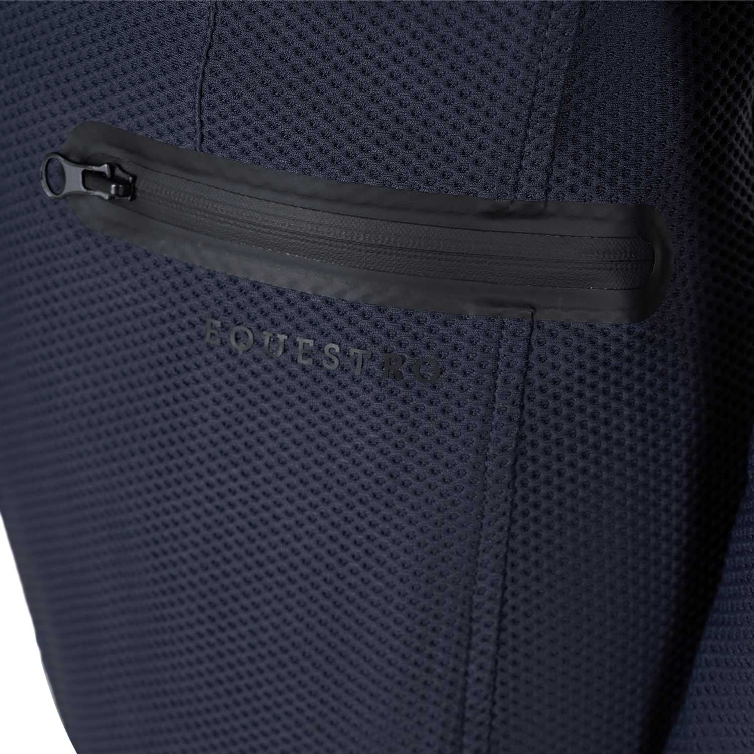 Chaqueta de niña de concurso de tres botones perforada Equestro - Navy Blazer