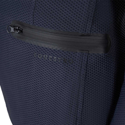 Chaqueta de niña de concurso de tres botones perforada Equestro - Navy Blazer