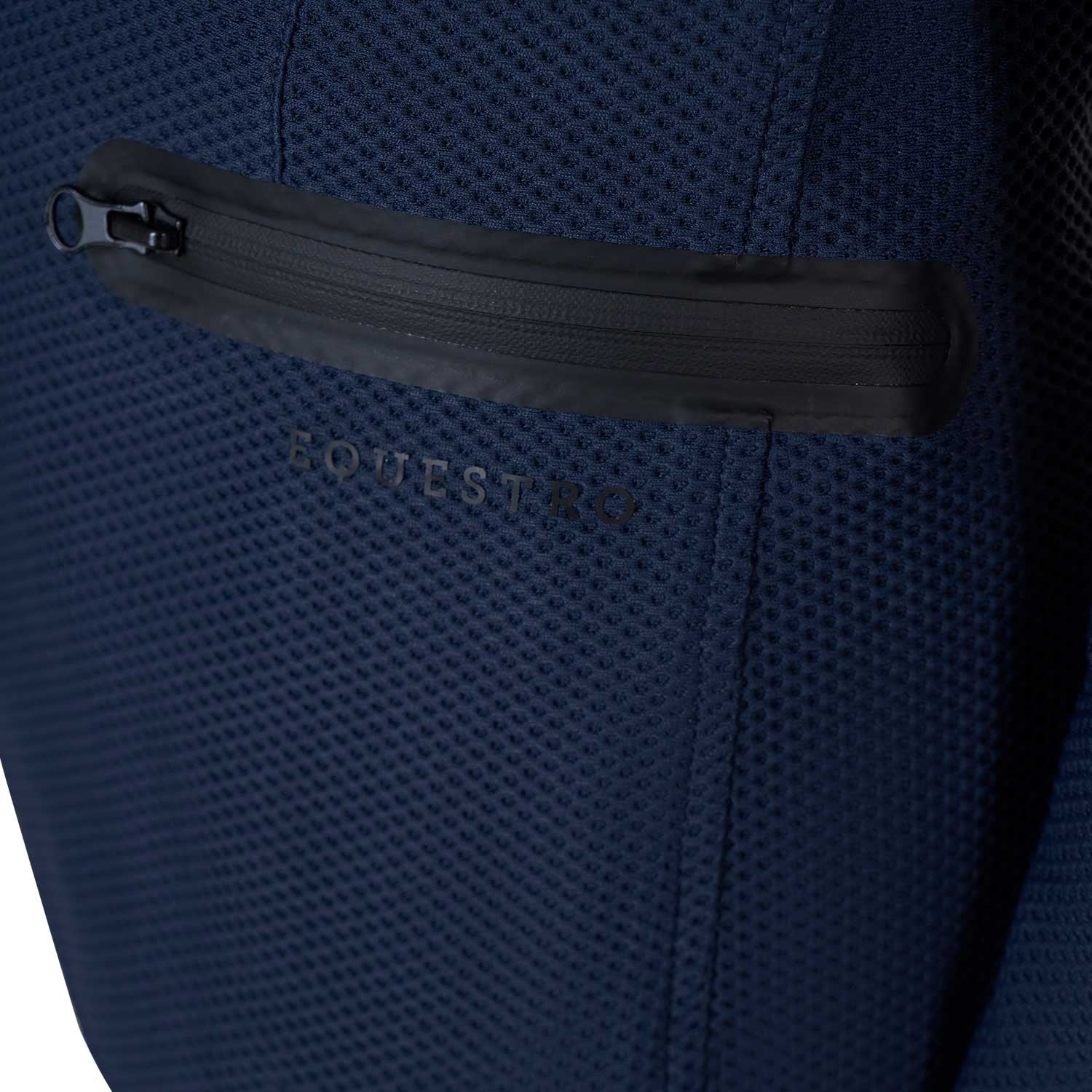 Chaqueta de niña de concurso de tres botones perforada Equestro - Azul marino