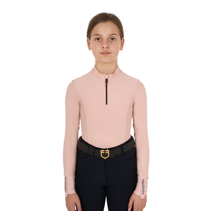Capa base de niña de manga larga para entrenamiento Equestro - Cameo Rose