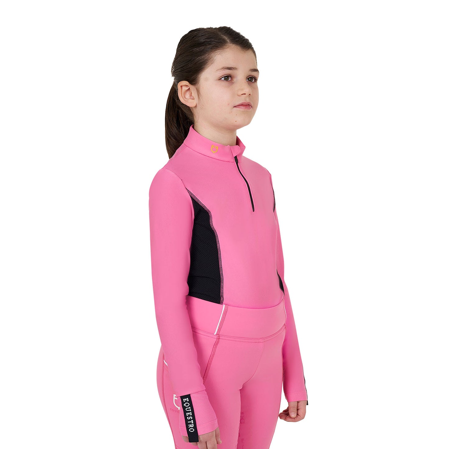 Capa base de niña de manga larga para entrenamiento Equestro - Chateau Rose