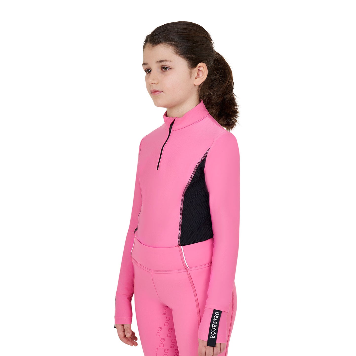 Capa base de niña de manga larga para entrenamiento Equestro - Chateau Rose