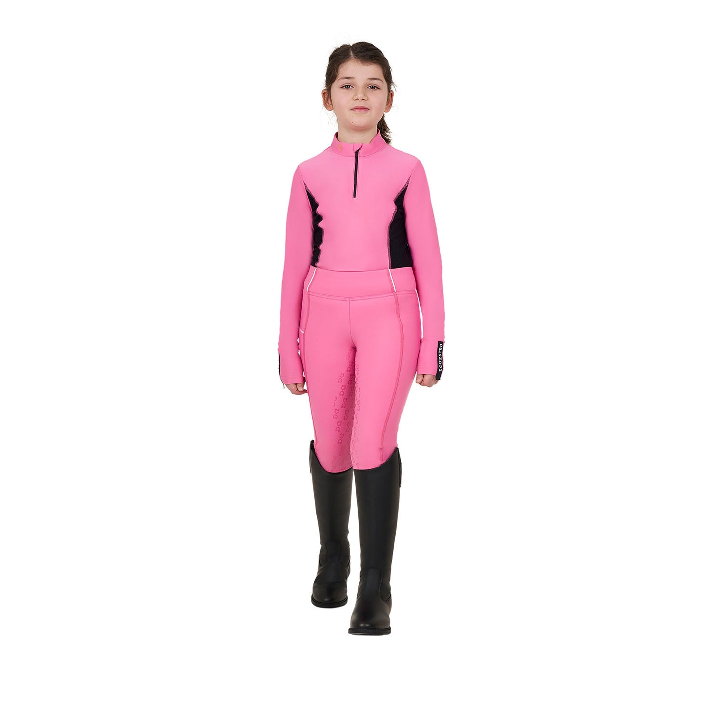 Capa base de niña de manga larga para entrenamiento Equestro - Chateau Rose
