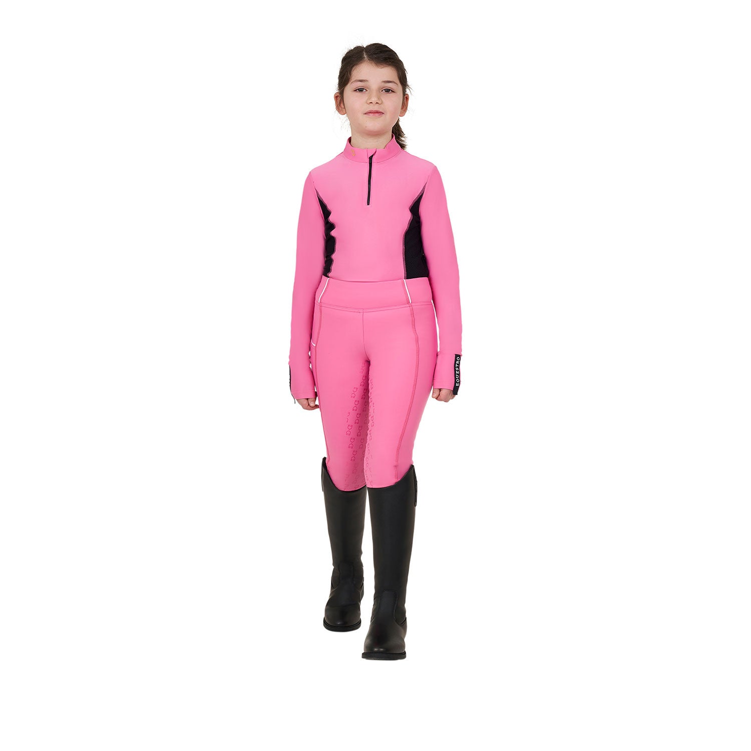 Capa base de niña de manga larga para entrenamiento Equestro - Chateau Rose