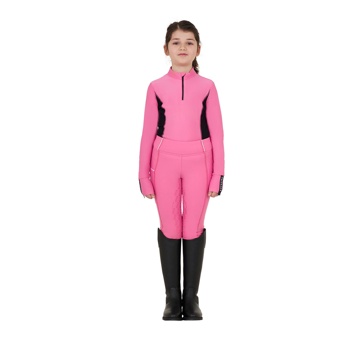 Capa base de niña de manga larga para entrenamiento Equestro - Chateau Rose