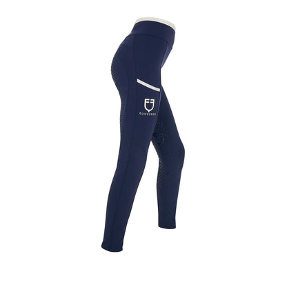 Leggings para niña con decoraciones perforadas Equestro - Navy Blazer
