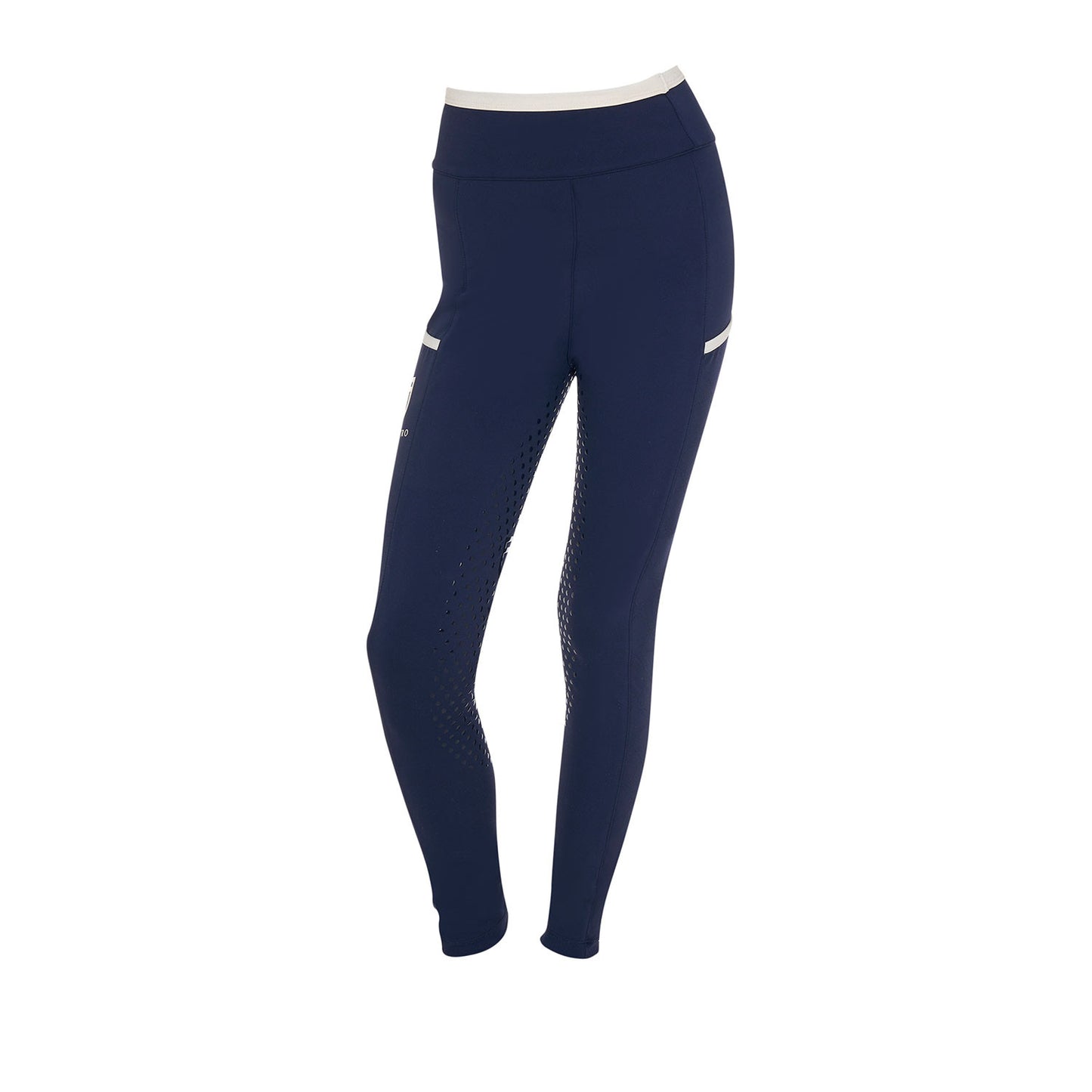 Leggings para niña con decoraciones perforadas Equestro - Navy Blazer
