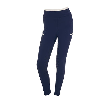 Leggings para niña con decoraciones perforadas Equestro - Navy Blazer