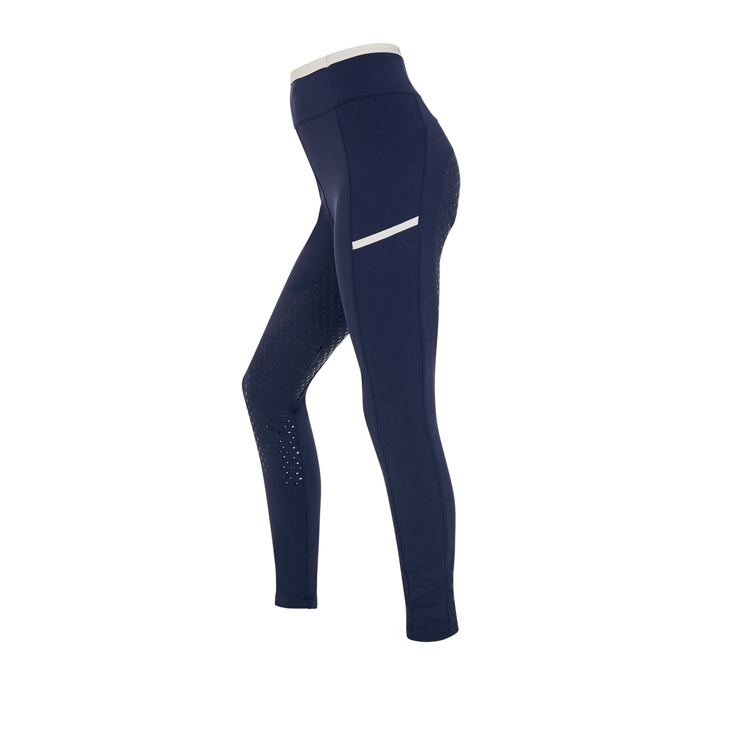 Leggings para niña con decoraciones perforadas Equestro - Navy Blazer
