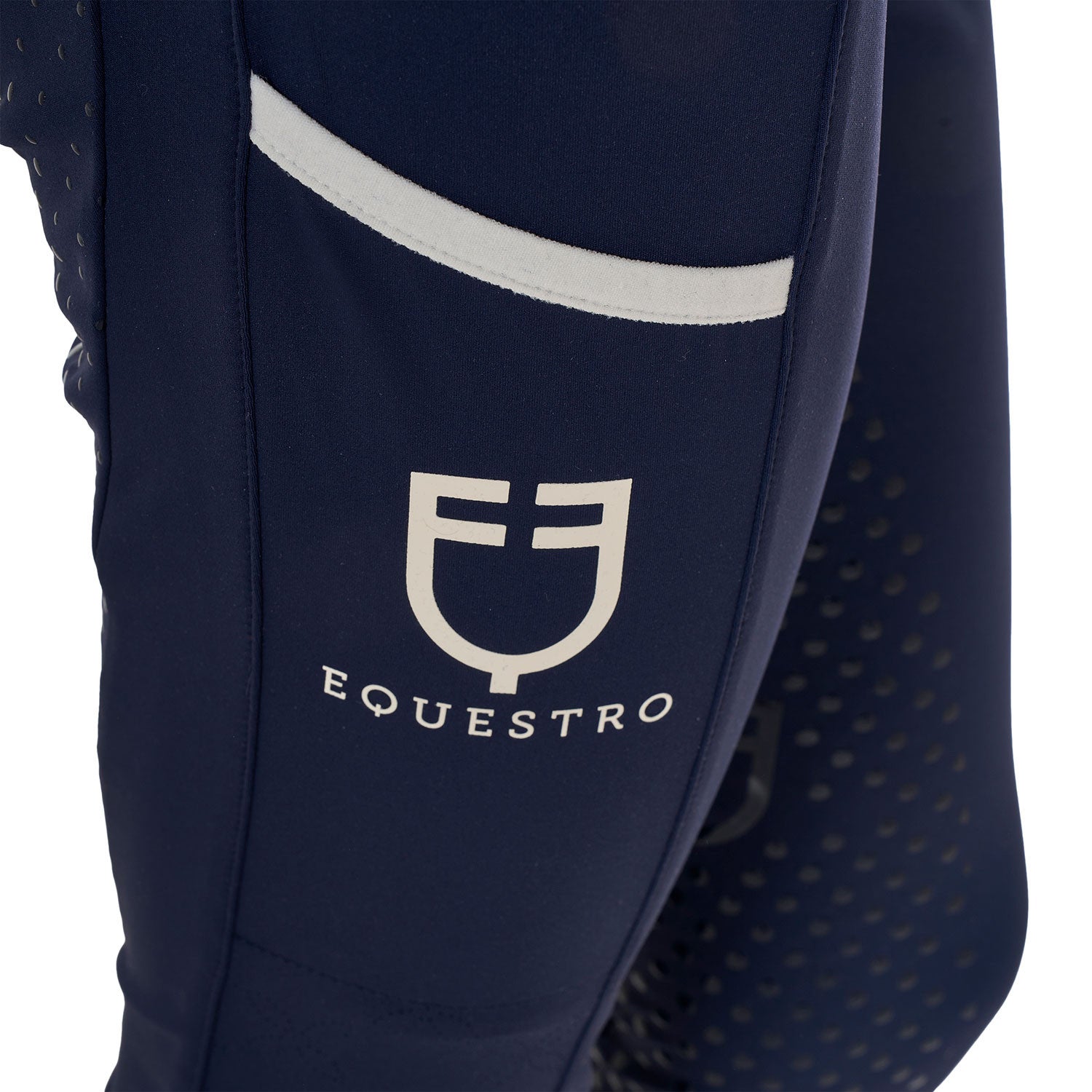 Leggings para niña con decoraciones perforadas Equestro - Navy Blazer