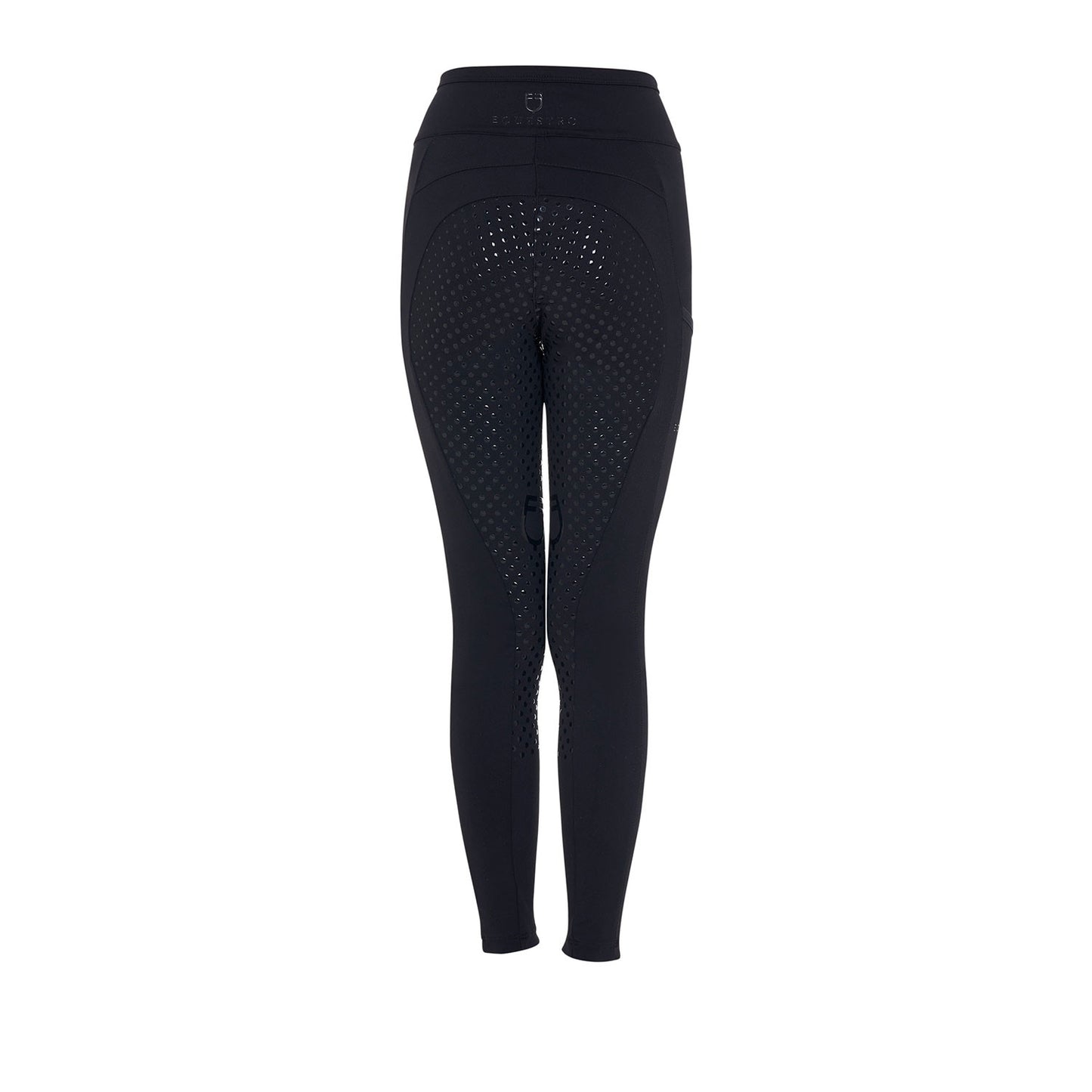 Leggings para niña con decoraciones perforadas Equestro - Negro