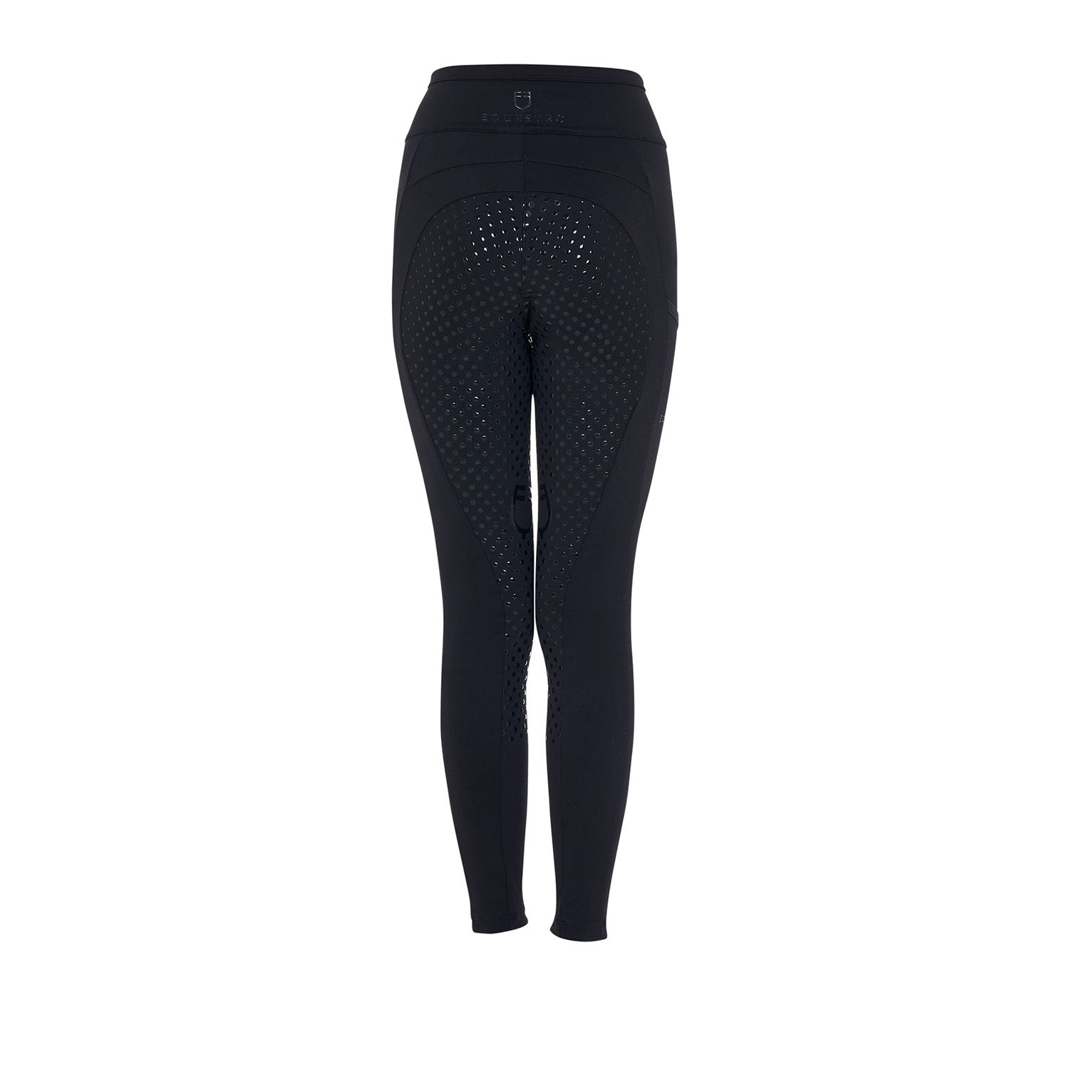 Leggings para niña con decoraciones perforadas Equestro - Negro